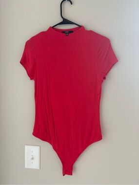 Lulu's Bright Red Short-Sleeve Bodysuit